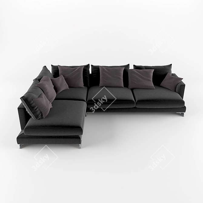Modern L-Shaped Sofa 3D model image 3