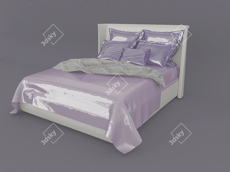 Spacious and Stylish Bed 3D model image 1