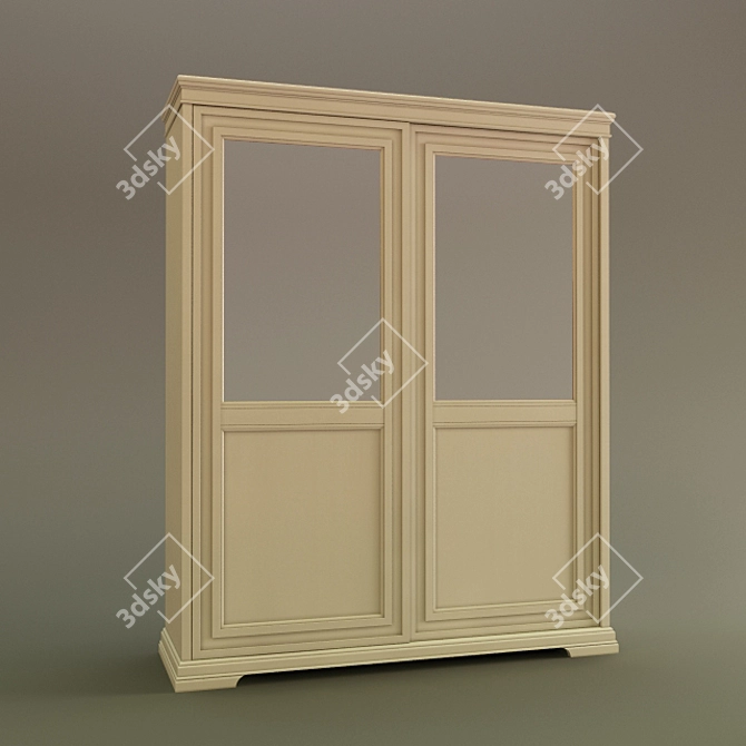 Venier Aurora: Italian Ivory Wardrobe 3D model image 1