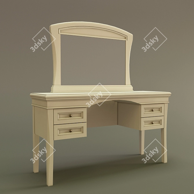 Elegant Vanity: Aurora Ivory 3D model image 1