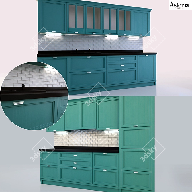 Modifiable Kitchen Panels: Aster Cucine 3D model image 1