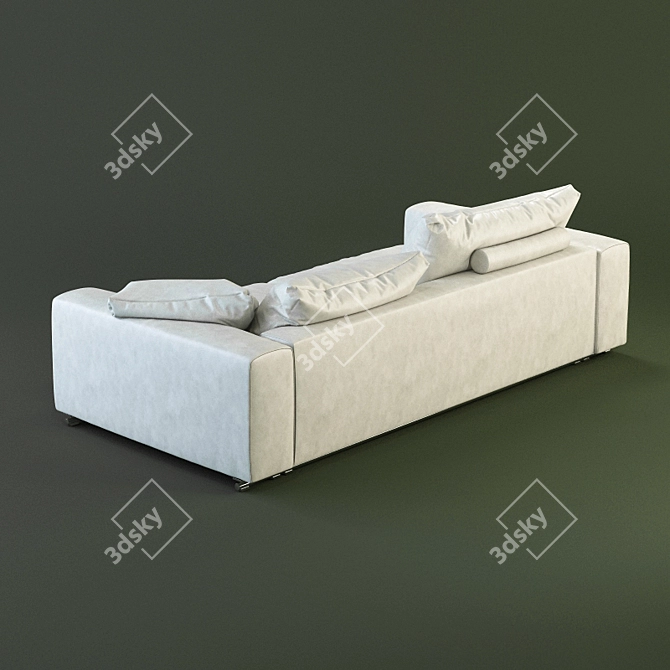 Luxury Leather 2-Seater Sofa: FLEXFORM Groundpiece 3D model image 2