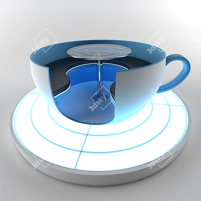 Cupception: Innovative Cafeteria Cup Table 3D model image 1