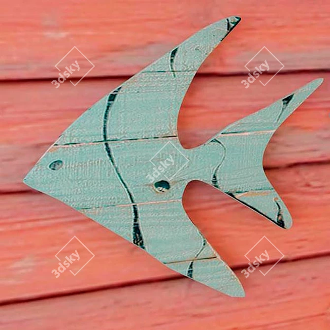 Nautical Wood Decor with Vintage Effect 3D model image 3