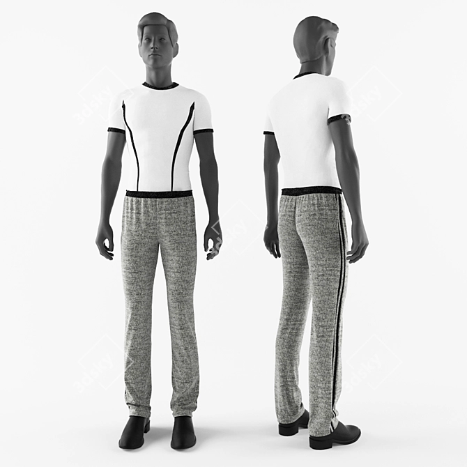 Sporty Mannequin: High-Quality Athletic Attire 3D model image 1