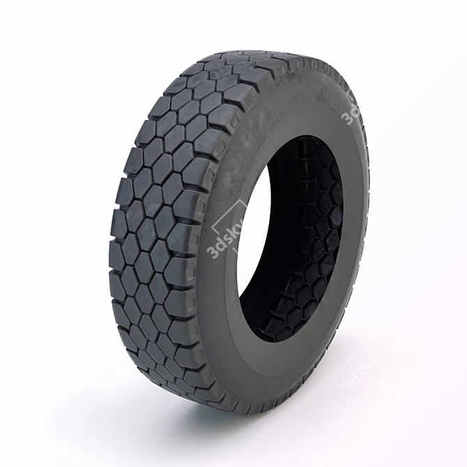 Heavy Duty Truck Tire 3D model image 1