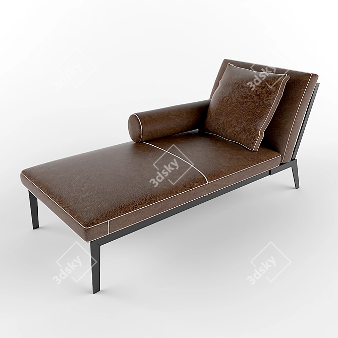 Sleek Leather Seating: MODERN BENCH 3D model image 1