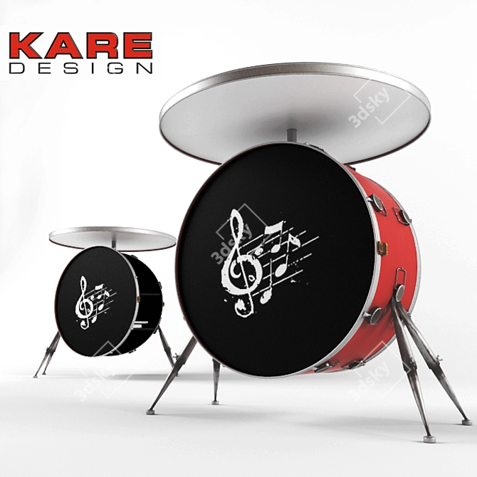 KARE Bass Drum Table - Industrial Style Furniture 3D model image 1