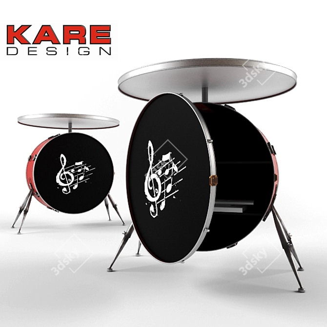 KARE Bass Drum Table - Industrial Style Furniture 3D model image 2
