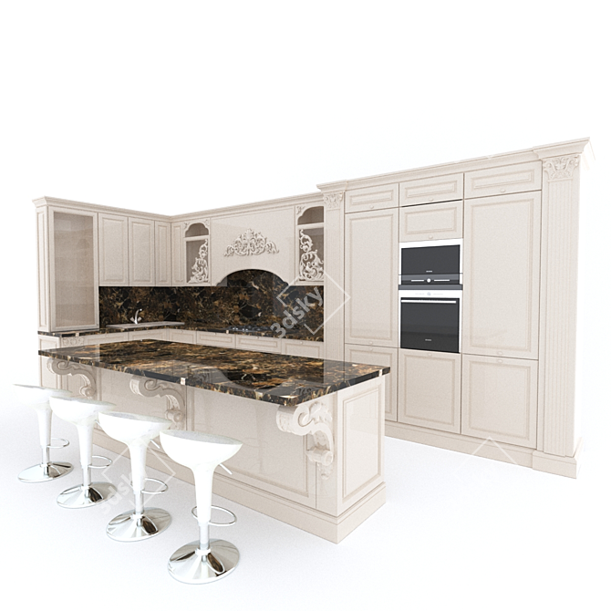 Classic Petra Kitchen - Milan 3D model image 1