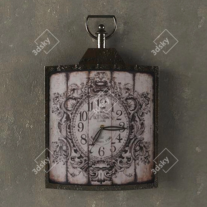 Vintage French Wall Clock 3D model image 1