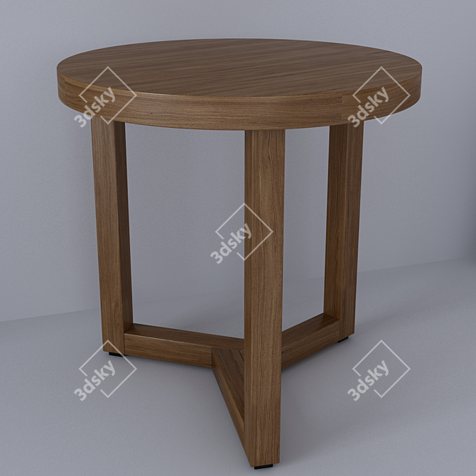 Title: Wooden Tripod Coffee Table 3D model image 1