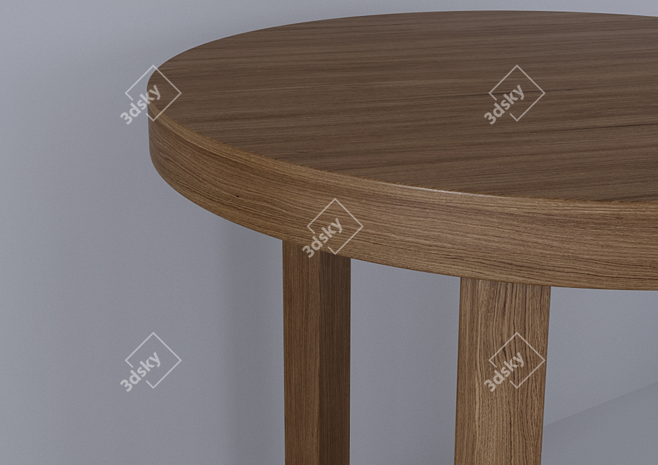 Title: Wooden Tripod Coffee Table 3D model image 2