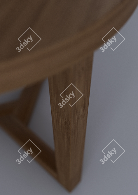Title: Wooden Tripod Coffee Table 3D model image 3