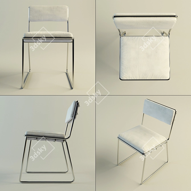 Modern Chrome Helen Chair by Fabio Bortolani 3D model image 2