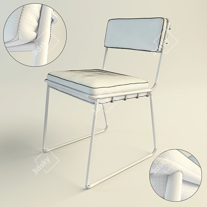 Modern Chrome Helen Chair by Fabio Bortolani 3D model image 3