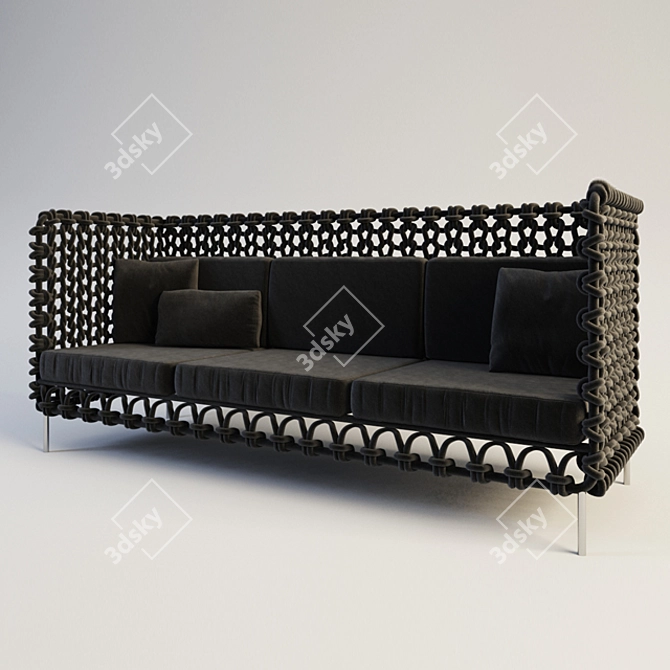 Cabaret High Back Sofa 3D model image 1