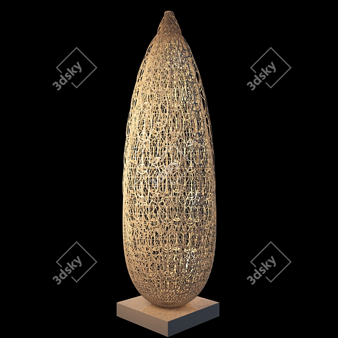 Arabesque Big Flame Glass Floor Lamp 3D model image 1