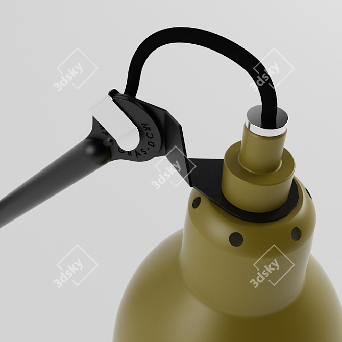 Graceful Adjustable Wall Lamp 3D model image 3