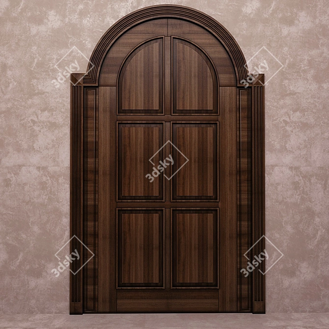 Elegant Vintage Door 3D model image 1