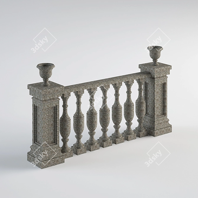 Granite Pedestals and Balusters 3D model image 1