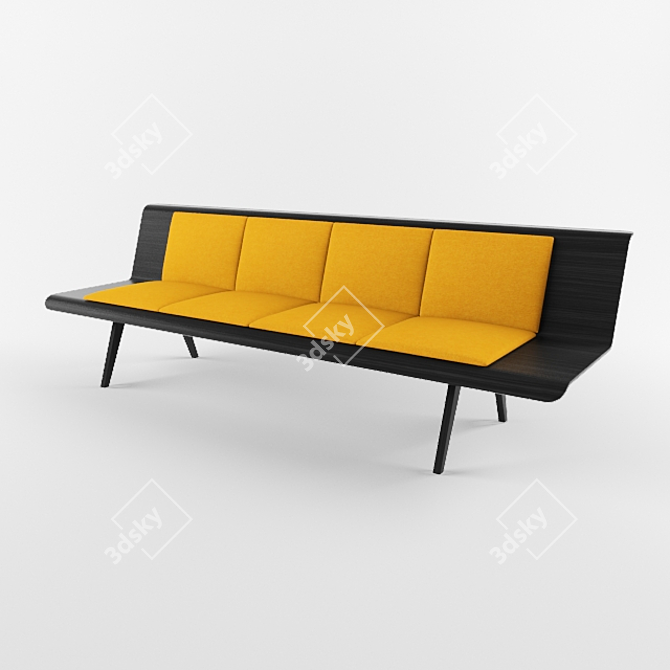 Modern 3m Bench with OBJ Format 3D model image 2
