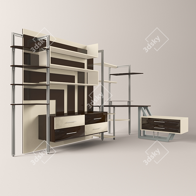 Aluminum Wardrobe Furniture 3D model image 1