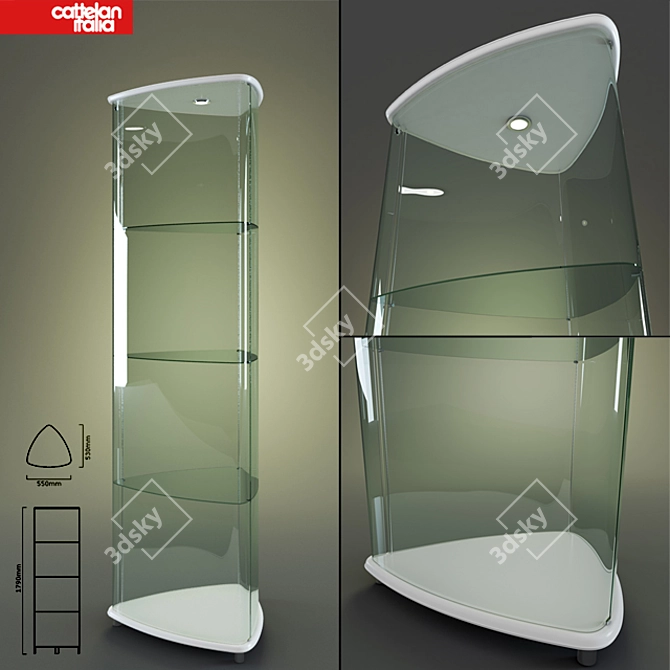 Elegant Cattelan Italia Shield Stand 3D model image 1