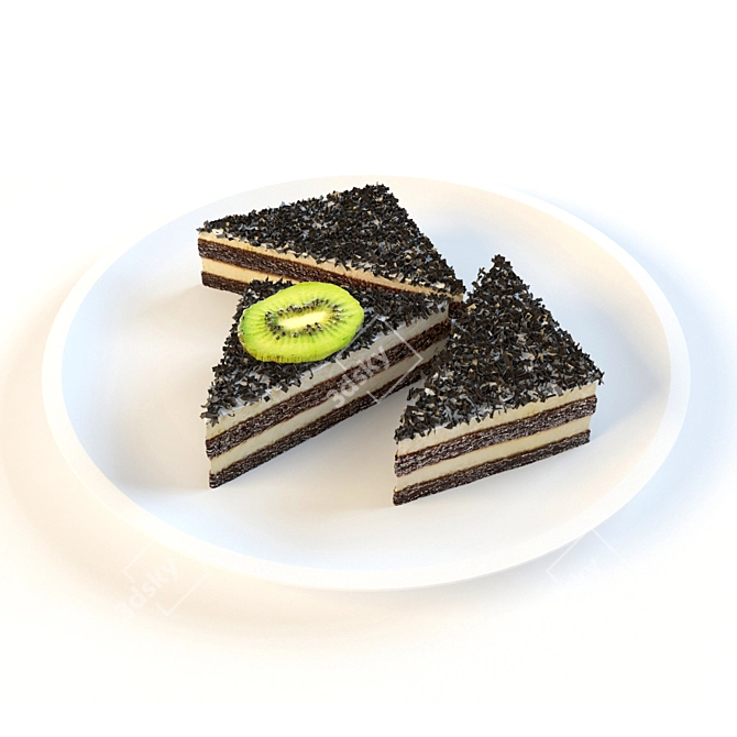 Chocolate Kiwi Cake 3D model image 1