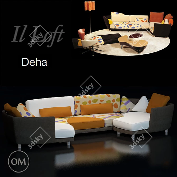 Sleek Deha Sofa: Modern Style & Comfort 3D model image 1