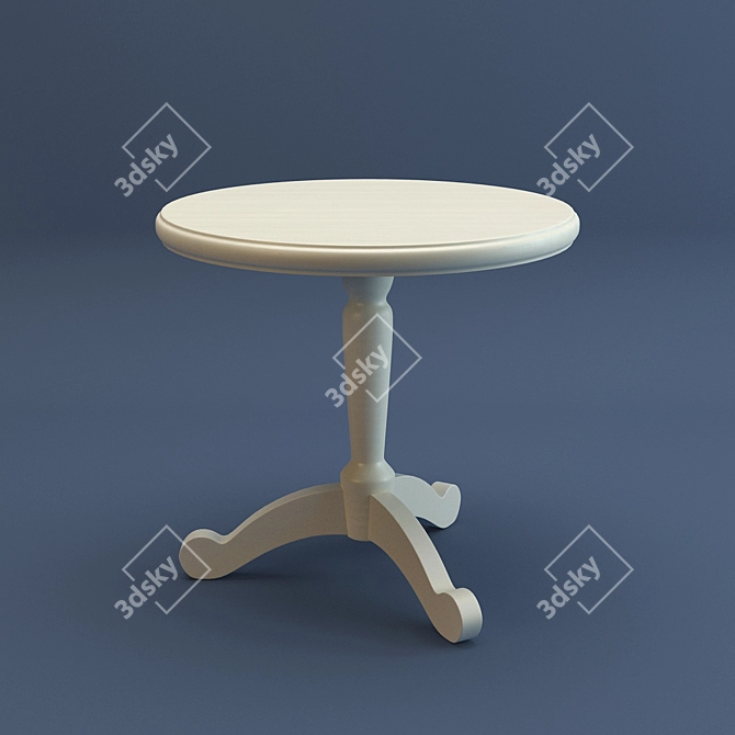 Vintage Round Albert Table 3D model image 1