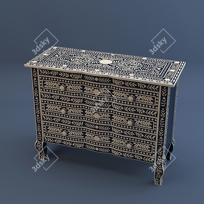 Ethno Wood Locker 3D model image 1