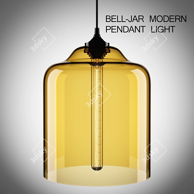 Modern Bell Jar Pendant Light 3D model image 1