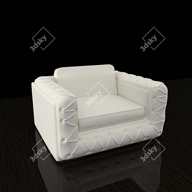 Italian Chic: Ocean Tufted Chair 3D model image 1