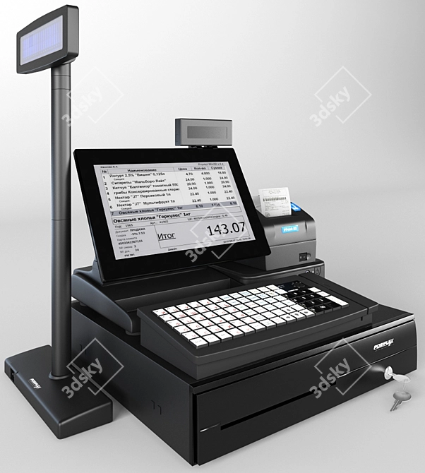 ForPOSt Supermarket 14" POS System 3D model image 2