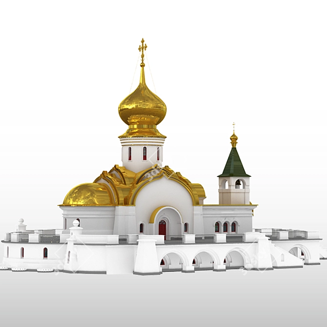 Seraphim of Sarov Temple: Sacred Structure in Khabarovsk 3D model image 3