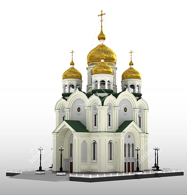 Amur's Majestic Spaso-Preobrazhensky Cathedral 3D model image 1