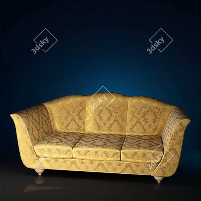 Golden Pattern Sofa 3D model image 1