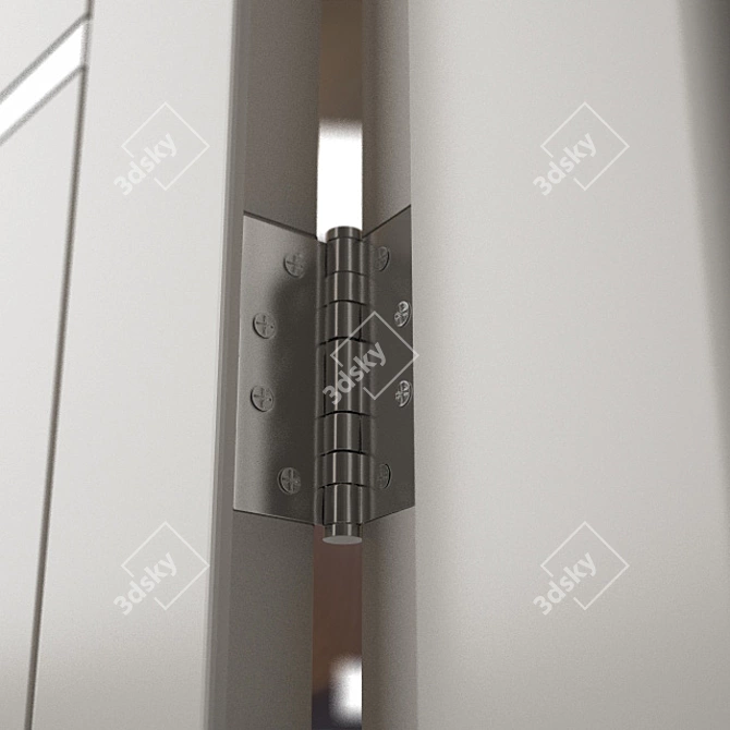 Sleek White Pivot Door 3D model image 1