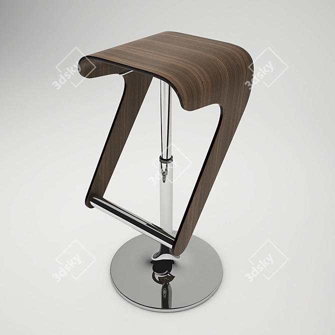 Sleek Contemporary Bar Stool 3D model image 2