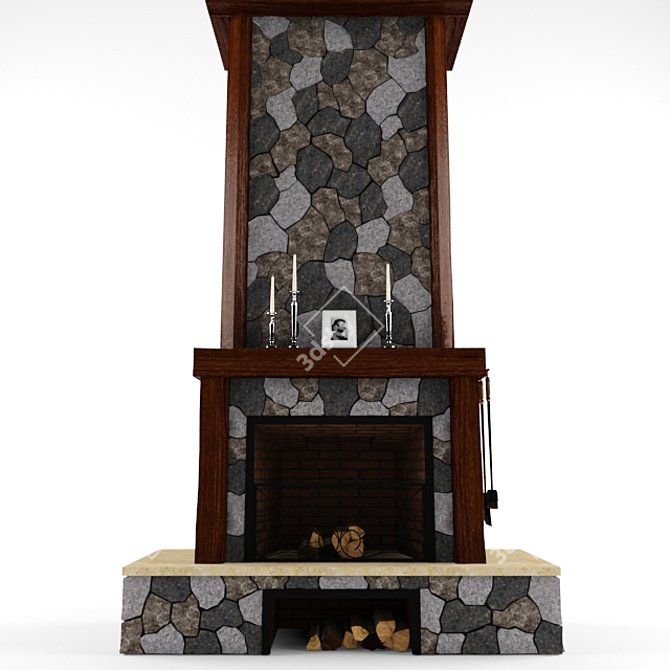 Cozy Hearth: Elegant Fireplace 3D model image 1