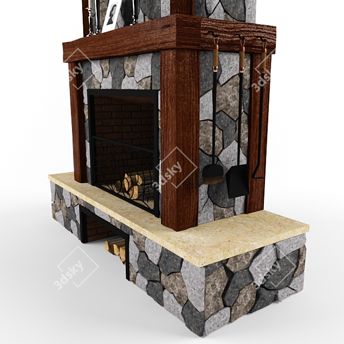 Cozy Hearth: Elegant Fireplace 3D model image 2