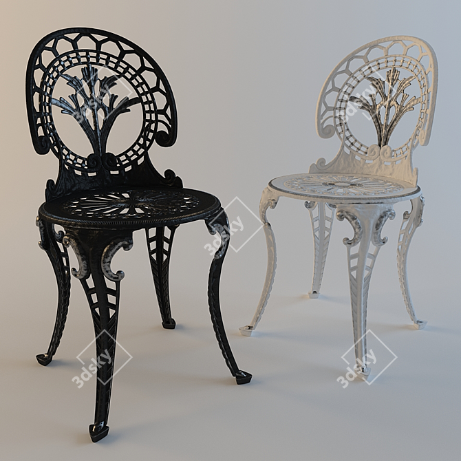 Elegant Bistro Chair 3D model image 1