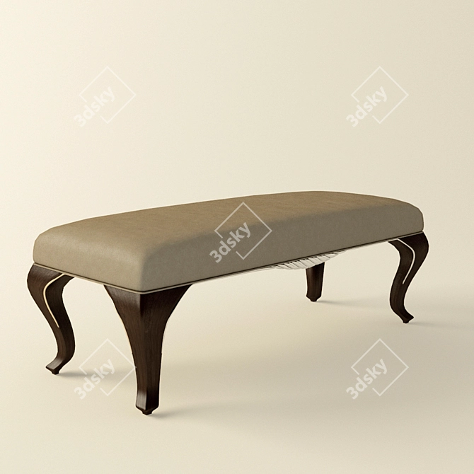 Elegant Upholstered Bench 3D model image 1