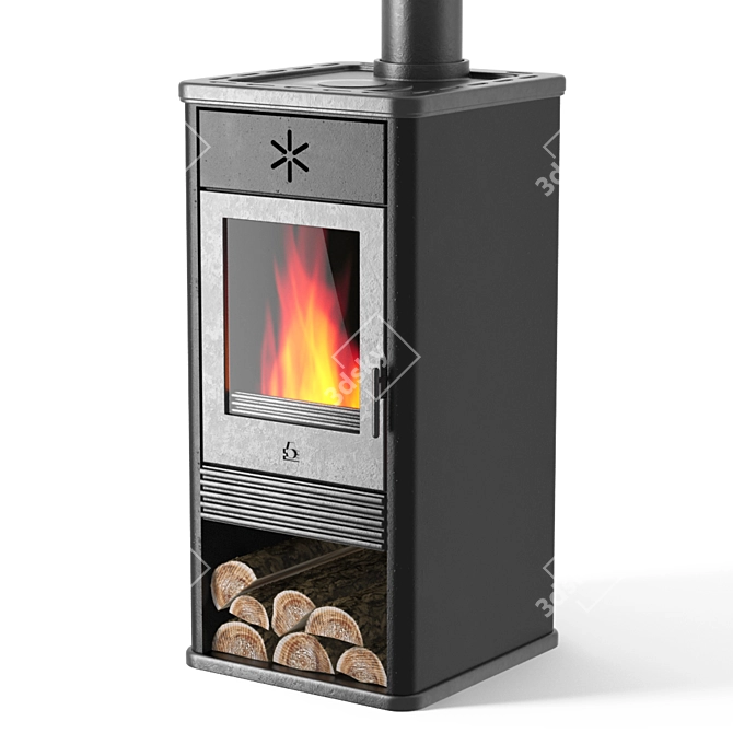 Edilkamin Decorative Wood Burning Fireplace 3D model image 1