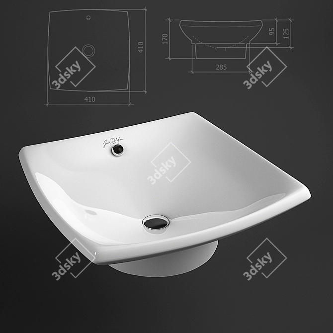 Elegant Escale-E1325-00 Wash Basin 3D model image 1