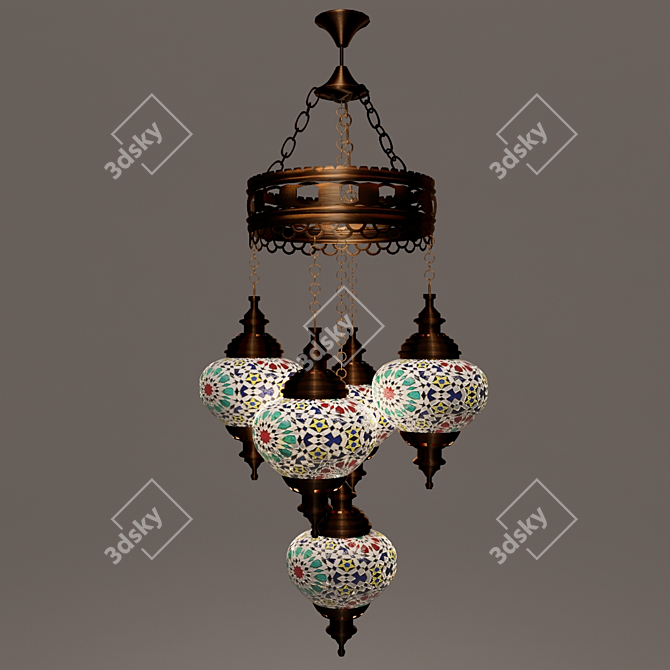 Title: Turkish Delight: Arabian-Inspired Chandelier 3D model image 1