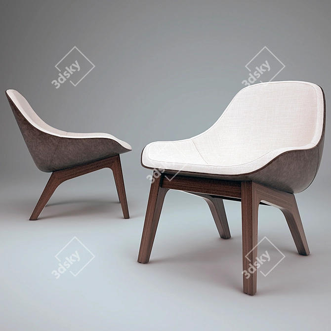 Elegant ZTR Morph Lounge Chair 3D model image 1