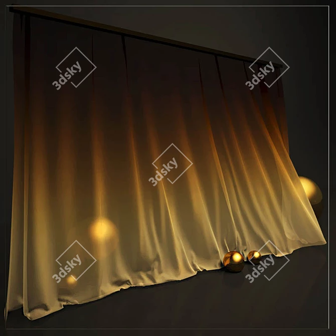 Modern Animated Curtains 3D model image 1
