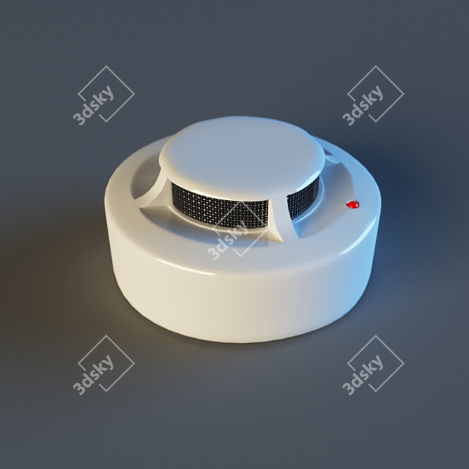 Compact Fire Alarm Detector 3D model image 1